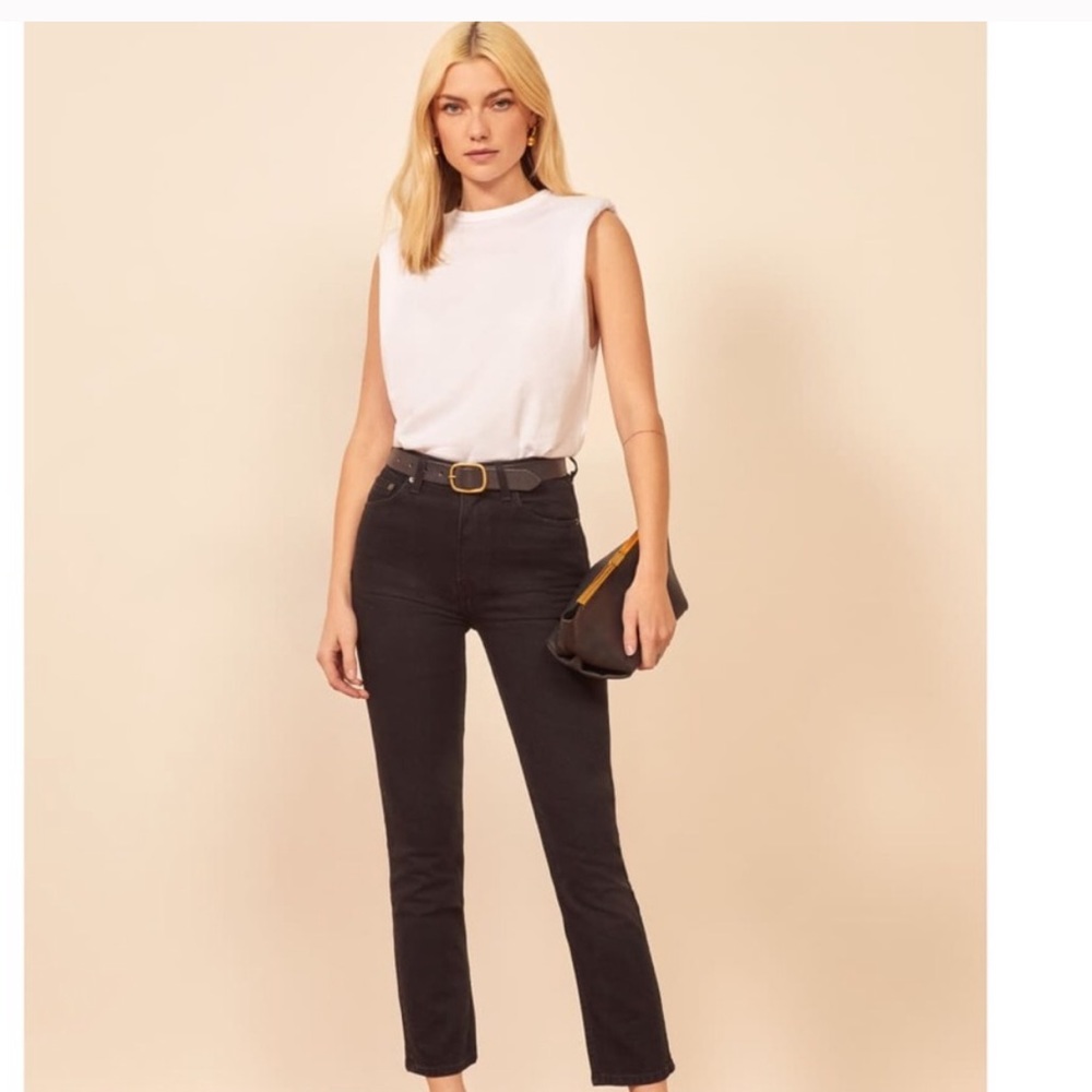 REFORMATION Liza High Rise Straight Cropped Jeans
